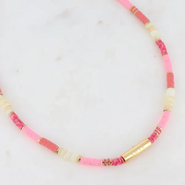 BOHM PARIS | Collier Killian Love -pinkki kesäkoru simpukkahelmin