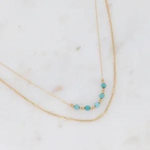 BOHM PARIS | Collier Maximilian -kerroskaulakoru amazoniittihelmin