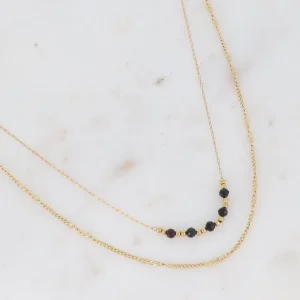 BOHM PARIS | Collier Maximilian -kerroskaulakoru mustin onyxhelmin