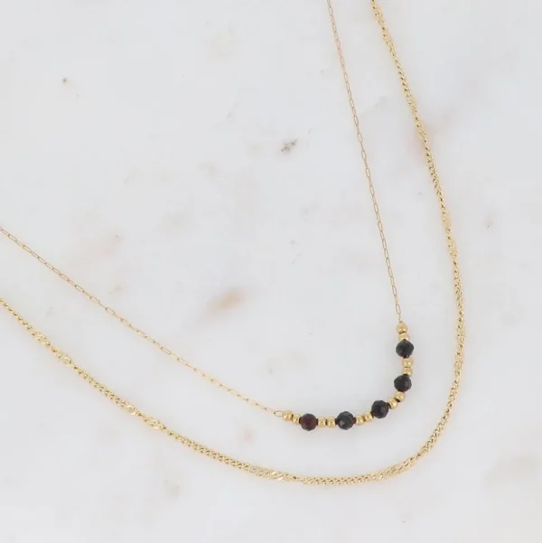 BOHM PARIS | Collier Maximilian -kerroskaulakoru mustin onyxhelmin