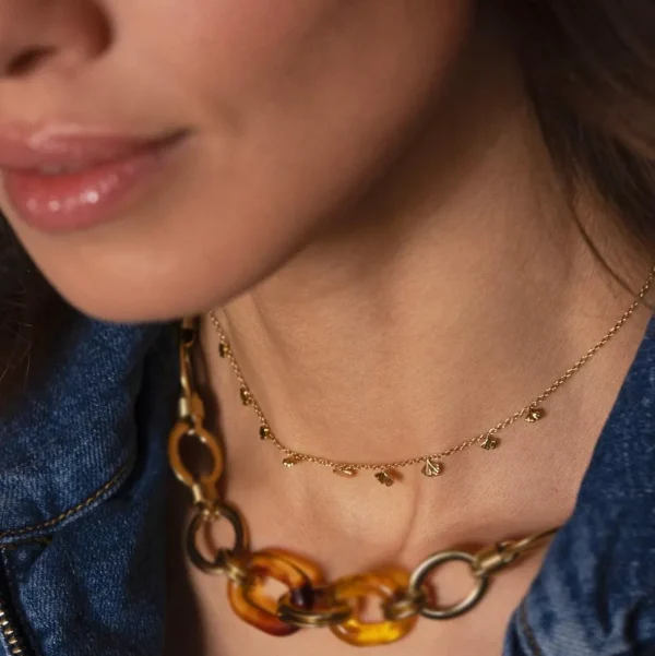 BOHM PARIS | Collier Méloé -kaulakoru pienin ginkgo koristein