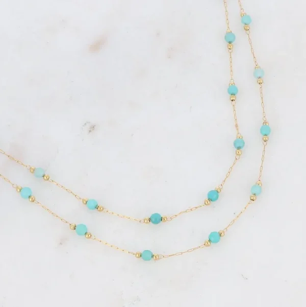 BOHM PARIS | Collier Nerrina -kerroskaulakoru amazoniittihelmin