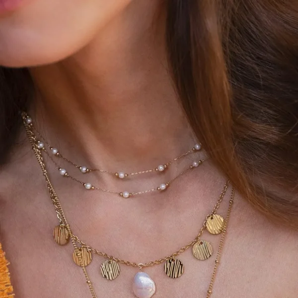 BOHM PARIS | Collier Nerrina -kerroskaulakoru amazoniittihelmin