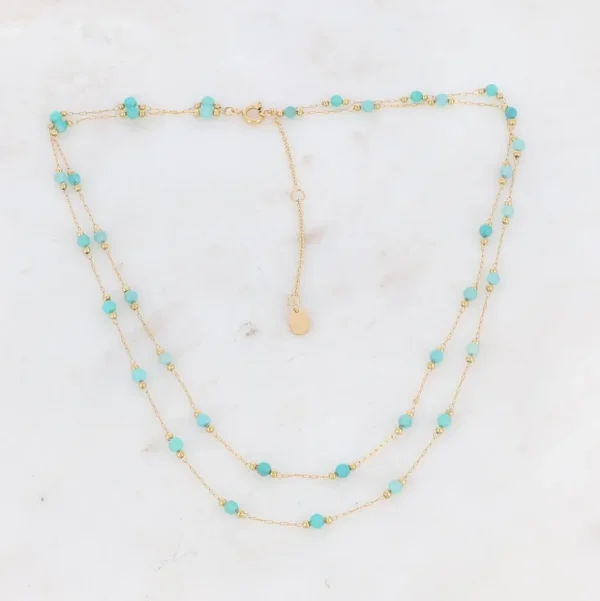 BOHM PARIS | Collier Nerrina -kerroskaulakoru amazoniittihelmin