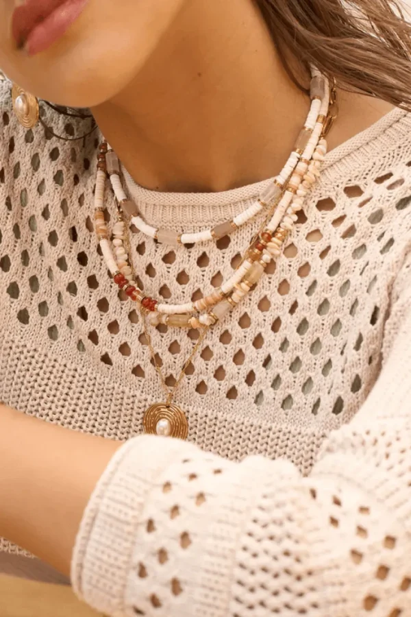 BOHM PARIS | Collier Nola -ruusukvartsi kesäkoru simpukkahelmin