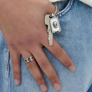 Deadlock Key -teräksinen avaimenperä pääkallokoristeella