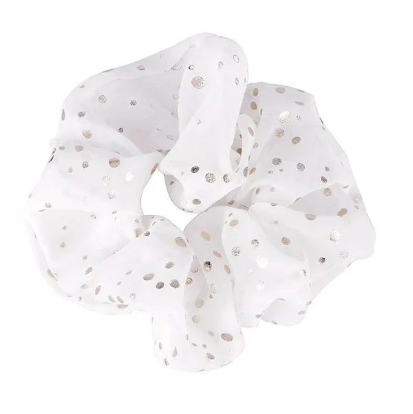 Donitsi/Scrunchie | SUGAR SUGAR, Gold Dots in White