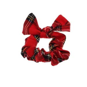 Donitsi/Scrunchie | SUGAR SUGAR, Red Bowtie Tartan Scrunchie