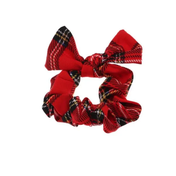 Donitsi/Scrunchie | SUGAR SUGAR, Red Bowtie Tartan Scrunchie