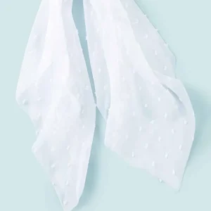 Donitsi/Scrunchie | SUGAR SUGAR, White Polkadot Bowtie Scrunchie
