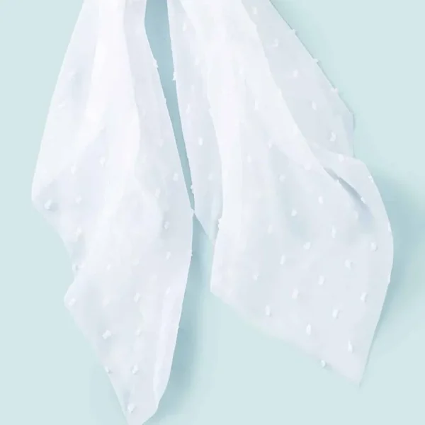 Donitsi/Scrunchie | SUGAR SUGAR, White Polkadot Bowtie Scrunchie