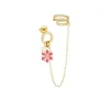 FRENCH RIVIERA | Addy -kirurginteräs ear cuff kukalla (pinkki)