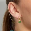 FRENCH RIVIERA | Addy -kirurginteräs ear cuff kukalla (vihreä)