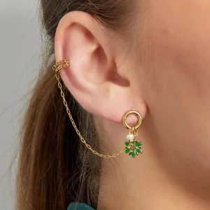 FRENCH RIVIERA | Addy -kirurginteräs ear cuff kukalla (pinkki)