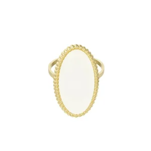 FRENCH RIVIERA | Beata Ring in Gold -kivellinen sormus kirurginterästä