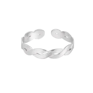 FRENCH RIVIERA | Evie Ring -kapea sormus kirurginterästä (hopea)