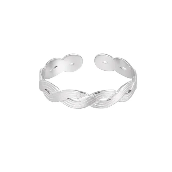 FRENCH RIVIERA | Evie Ring -kapea sormus kirurginterästä (hopea)