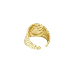 FRENCH RIVIERA | Joanne Ring in Gold -leveä sormus kirurginterästä