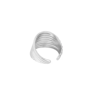FRENCH RIVIERA | Joanne Ring in Silver -leveä sormus kirurginterästä