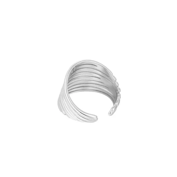 FRENCH RIVIERA | Joanne Ring in Silver -leveä sormus kirurginterästä