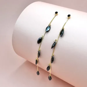 FRENCH RIVIERA | Julie Earrings -mustat juhlakorvakorut