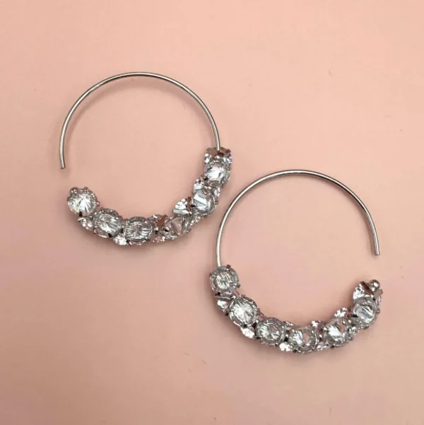 FRENCH RIVIERA | Lara Earrings -kirkkaat juhlakorvakorut (hopea)