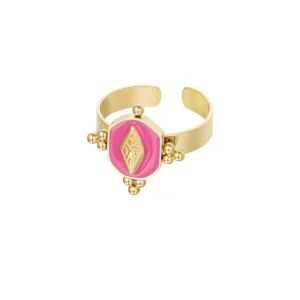 FRENCH RIVIERA | Lily Ring in Pink -pinkki sormus kirurginterästä