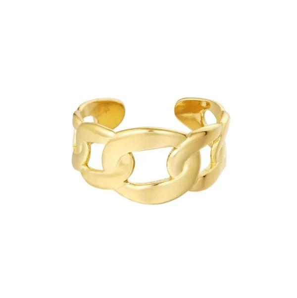 FRENCH RIVIERA | Link Ring -kivetön sormus kirurginterästä (kulta)