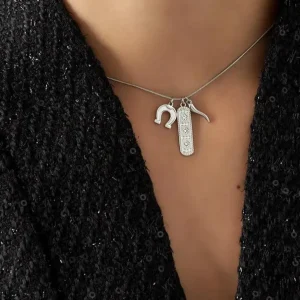 FRENCH RIVIERA | Lucky Charm -kirurginteräskaulakoru (hopea)