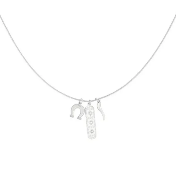 FRENCH RIVIERA | Lucky Charm -kirurginteräskaulakoru (hopea)