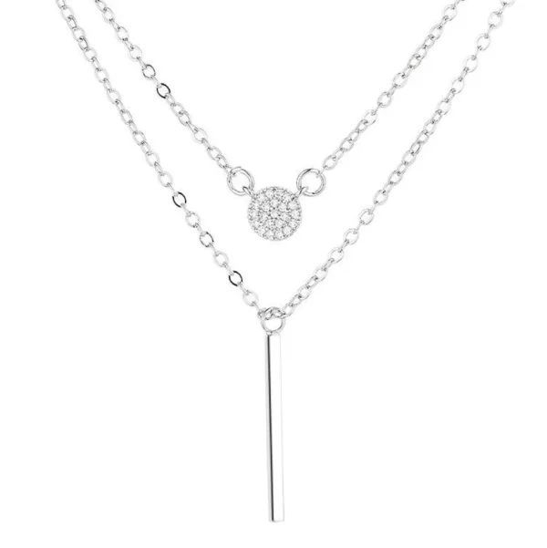 FRENCH RIVIERA | Maddison Necklace -hopeanvärinen kerroskaulakoru