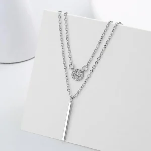 FRENCH RIVIERA | Maddison Necklace -hopeanvärinen kerroskaulakoru