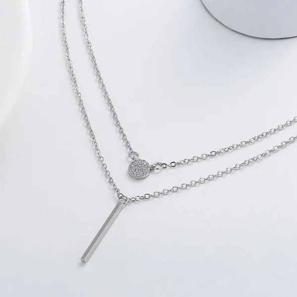 FRENCH RIVIERA | Maddison Necklace -hopeanvärinen kerroskaulakoru