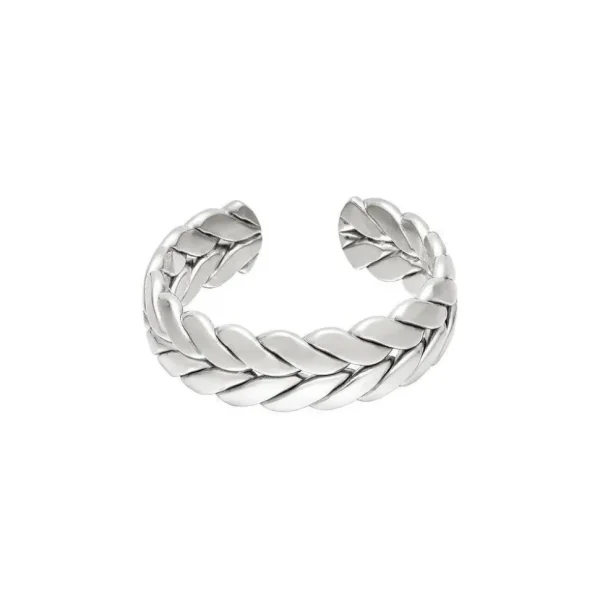 FRENCH RIVIERA | Maple Ring -kivetön sormus kirurginterästä (hopea)