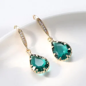 FRENCH RIVIERA | Mathilde Earrings -vihreät pisarakorvakorut