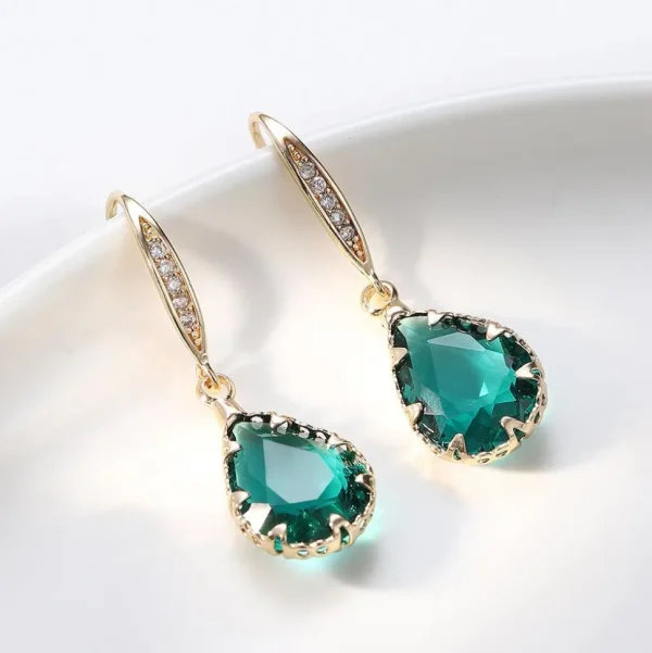 FRENCH RIVIERA | Mathilde Earrings -vihreät pisarakorvakorut