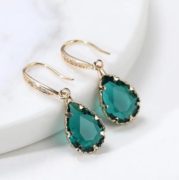 FRENCH RIVIERA | Mathilde Earrings -vihreät pisarakorvakorut