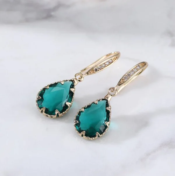 FRENCH RIVIERA | Mathilde Earrings -vihreät pisarakorvakorut