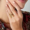 FRENCH RIVIERA | Mily Ring in Gold -kivellinen sormus kirurginterästä