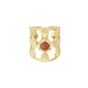 FRENCH RIVIERA | Mily Ring in Gold -kivellinen sormus kirurginterästä