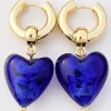 FRENCH RIVIERA | Murano Heart -siniset lasisydänkorvakorut