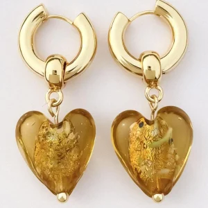 FRENCH RIVIERA | Murano Heart -kullanhohtoiset lasisydänkorvakorut