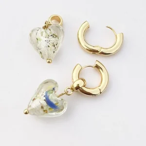 FRENCH RIVIERA | Murano Heart -punaiset lasisydänkorvakorut