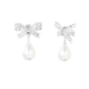 FRENCH RIVIERA | Pearly Bow -rusettinapit lahjarasiassa (hopea)