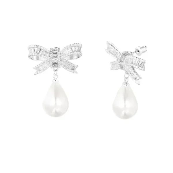 FRENCH RIVIERA | Pearly Bow -rusettinapit lahjarasiassa (hopea)