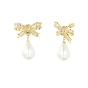 FRENCH RIVIERA | Pearly Bow -rusettinapit lahjarasiassa (kulta)