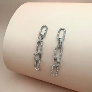 FRENCH RIVIERA | Remy Earrings -kirkkaat strassikorvakorut (hopea)
