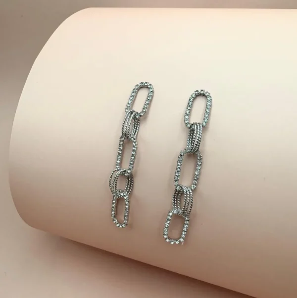 FRENCH RIVIERA | Remy Earrings -kirkkaat strassikorvakorut (hopea)