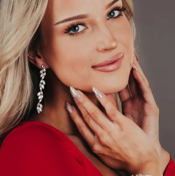 FRENCH RIVIERA | Selina Earrings -kirkkaat juhlakorvakorut (hopea)