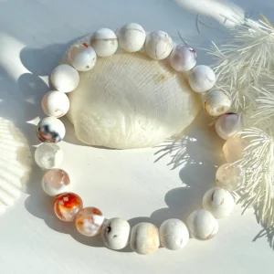FRENCH RIVIERA | Stella -vaalea luonnonkivirannekoru, weathered agate